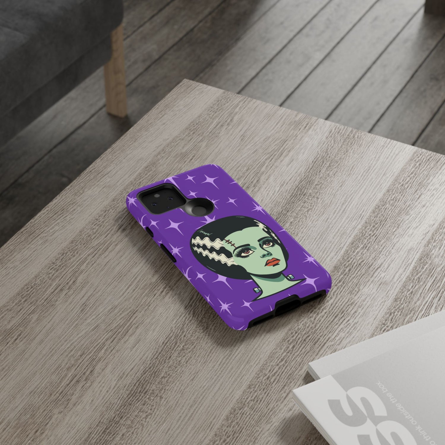 Bride of Frankenstein Retro Mid Mod Horror Buff Purple Halloween Tough Phone Case