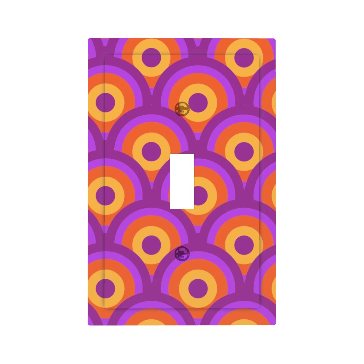 Modern Groovy Retro Orange, Purple Modern Switch Cover 1-Gang 1 Toggle