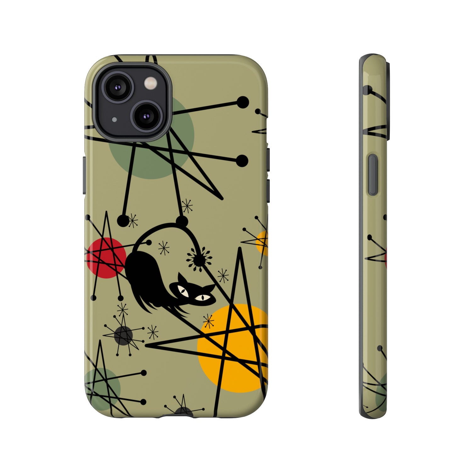 Mid Century Modern Atomic Cat, Retro Chic Groovy Mod Samsung, Smart Phone Tough Cases