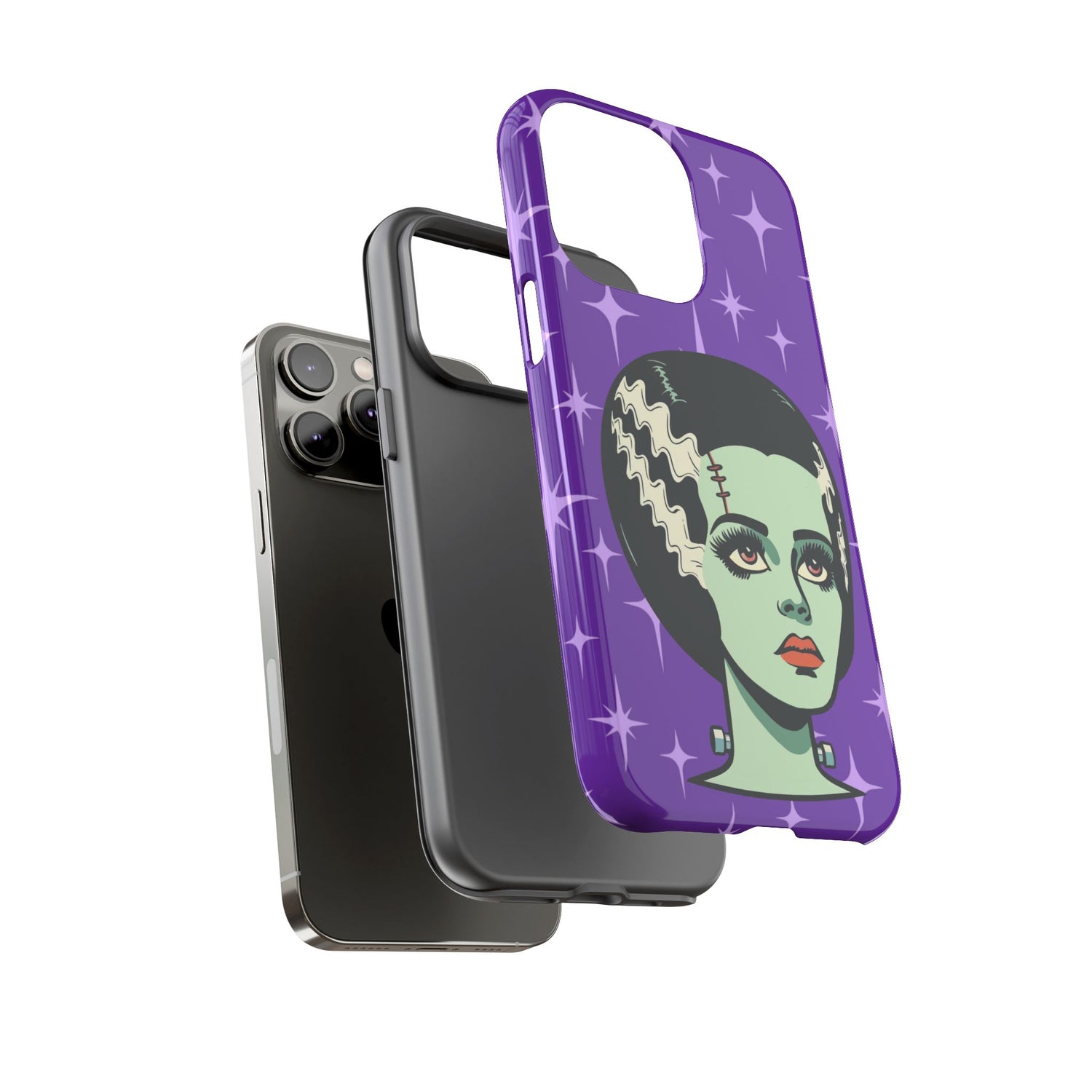 Bride of Frankenstein Retro Mid Mod Horror Buff Purple Halloween Tough Phone Case