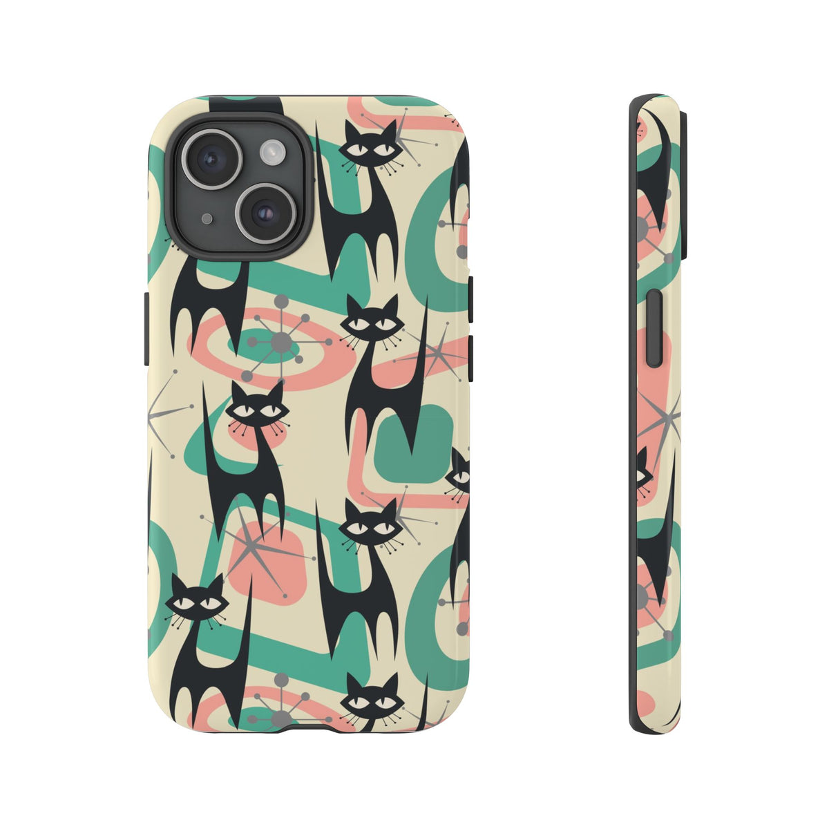 Atomic Cat Mid Century Modern Starburst Retro Kitsch Tough Phone Case