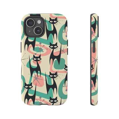 Atomic Cat Mid Century Modern Starburst Retro Kitsch Tough Phone Case