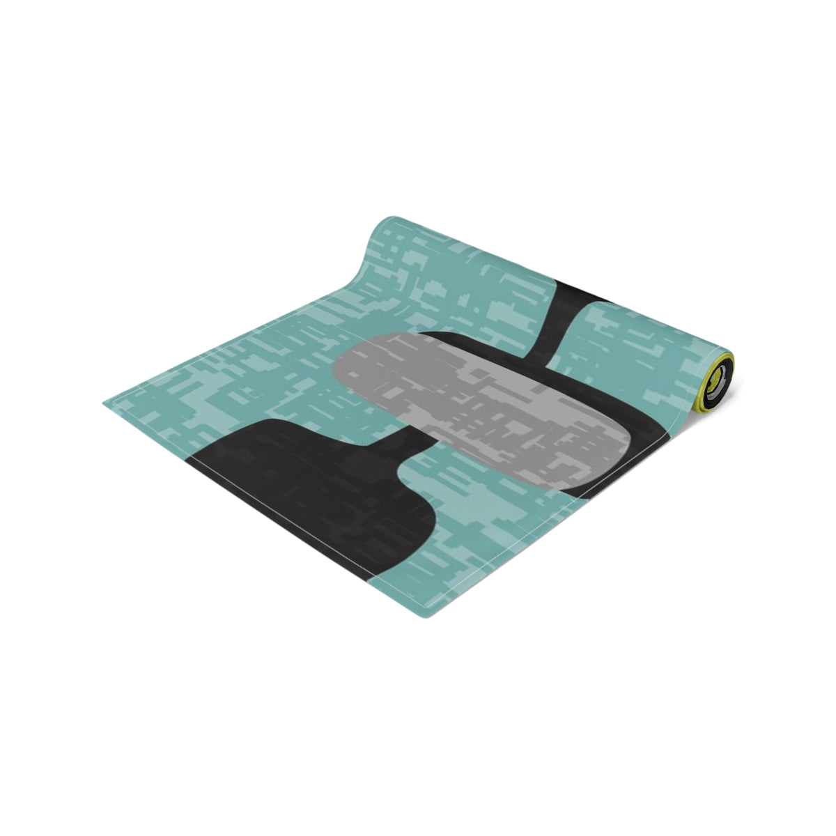 Mid Century Modern Table Runner, Atomic Kitties, Black Cats, Boomerangs Geometric Designed, Aqua, Green, Blue, Black, MCM Table Runner - Mid Century Modern Gal