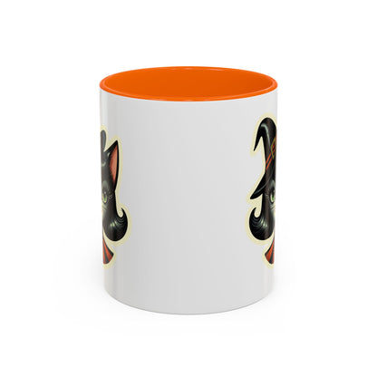 Vintage Halloween Black Cat Sexy Sexton Mid Century Modern Accent Coffee Mug - Mid Century Modern Gal