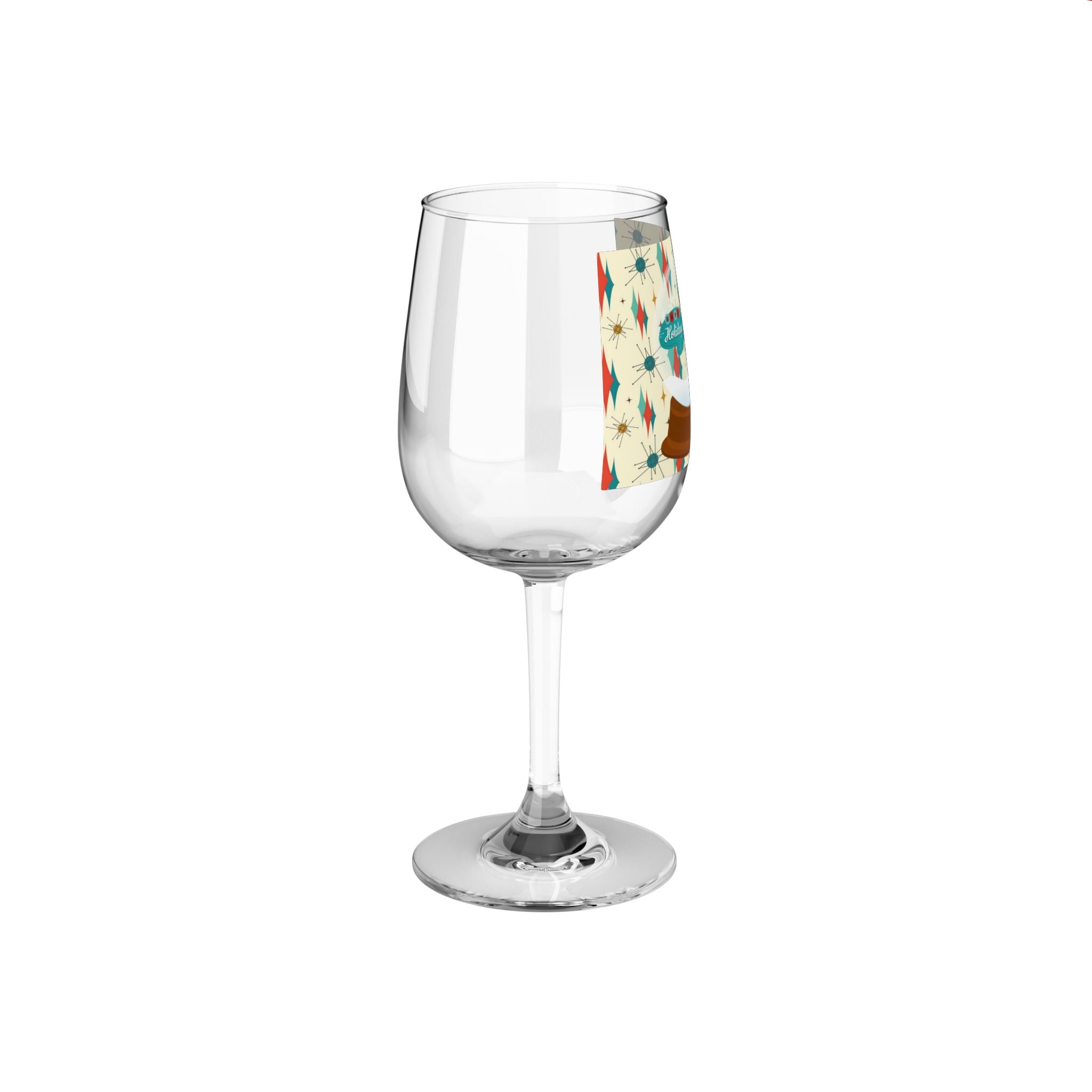 Mid Century Modern Christmas Kitsch Wine Glass