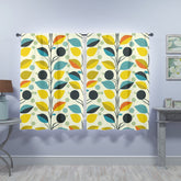 Mid Century Modern Scandinavian Yellow, Aqua, Orange, Mid Mod Retro Window Curtains (two panels) - Mid Century Modern Gal