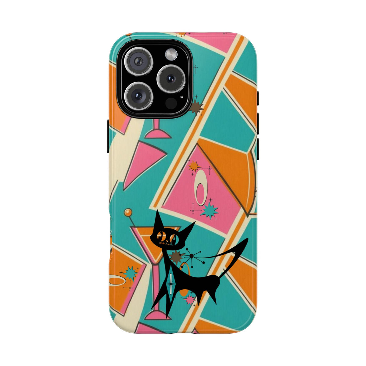 Atomic Cat Mid Mod Retro Cat Phone Case - Tough Cases for Stylish Cat Lovers