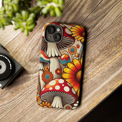 Colorful Mushroom Flower Phone Case - Boho Chic Design