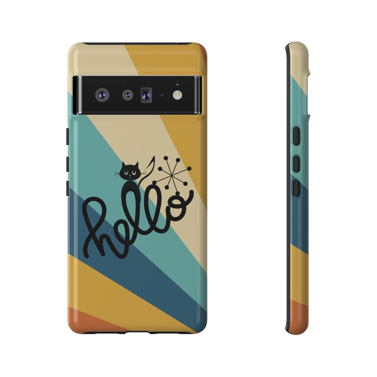 Atomic Groovy Cat, Retro, Kitschy, Hello Starburst, Mid Mod Smart Phone Tough Phone Cases