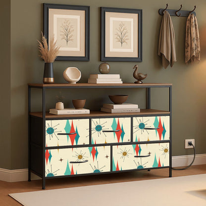 Franciscan Starburst Atomic Mid Mod TV Stand Media Console - Mid Century Modern Gal