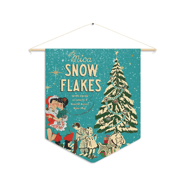 Vintage Snow Flakes Pennant Banner - Holiday Decor for Festive Cheer