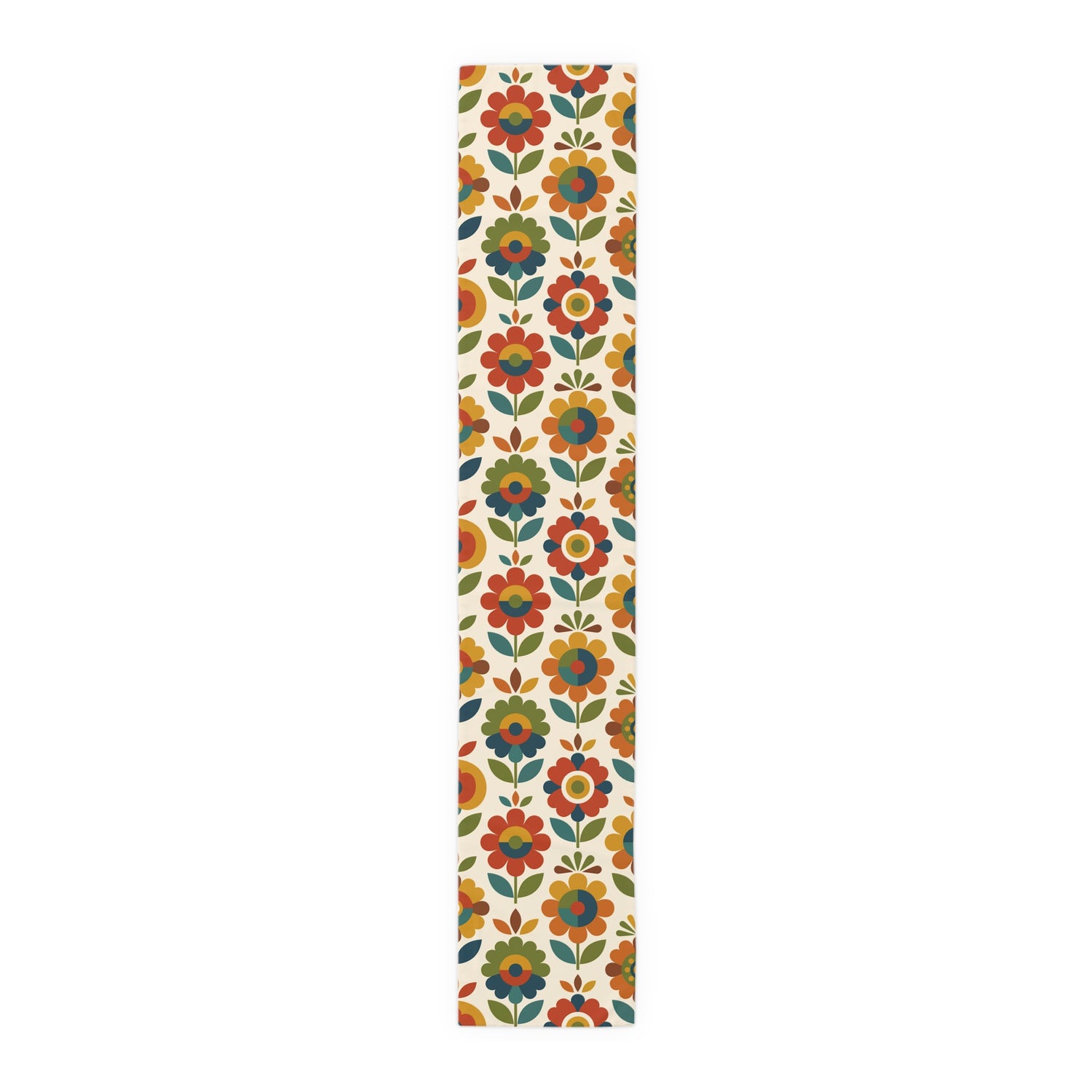 Mid Century Modern Scandinavian Floral Earth Tones Table Runner - Mid Century Modern Gal