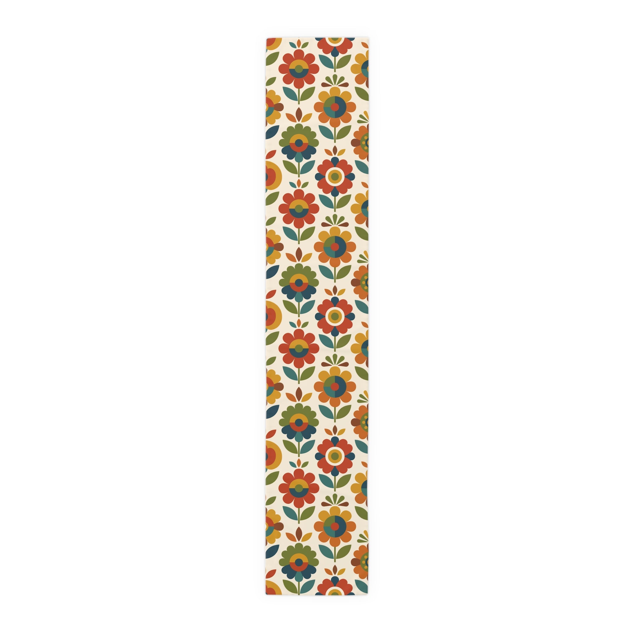 Mid Century Modern Scandinavian Floral Earth Tones Table Runner - Mid Century Modern Gal