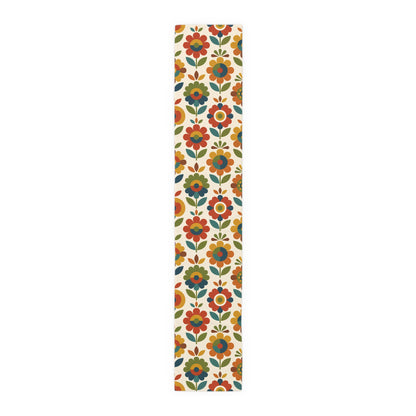 Mid Century Modern Scandinavian Floral Earth Tones Table Runner - Mid Century Modern Gal