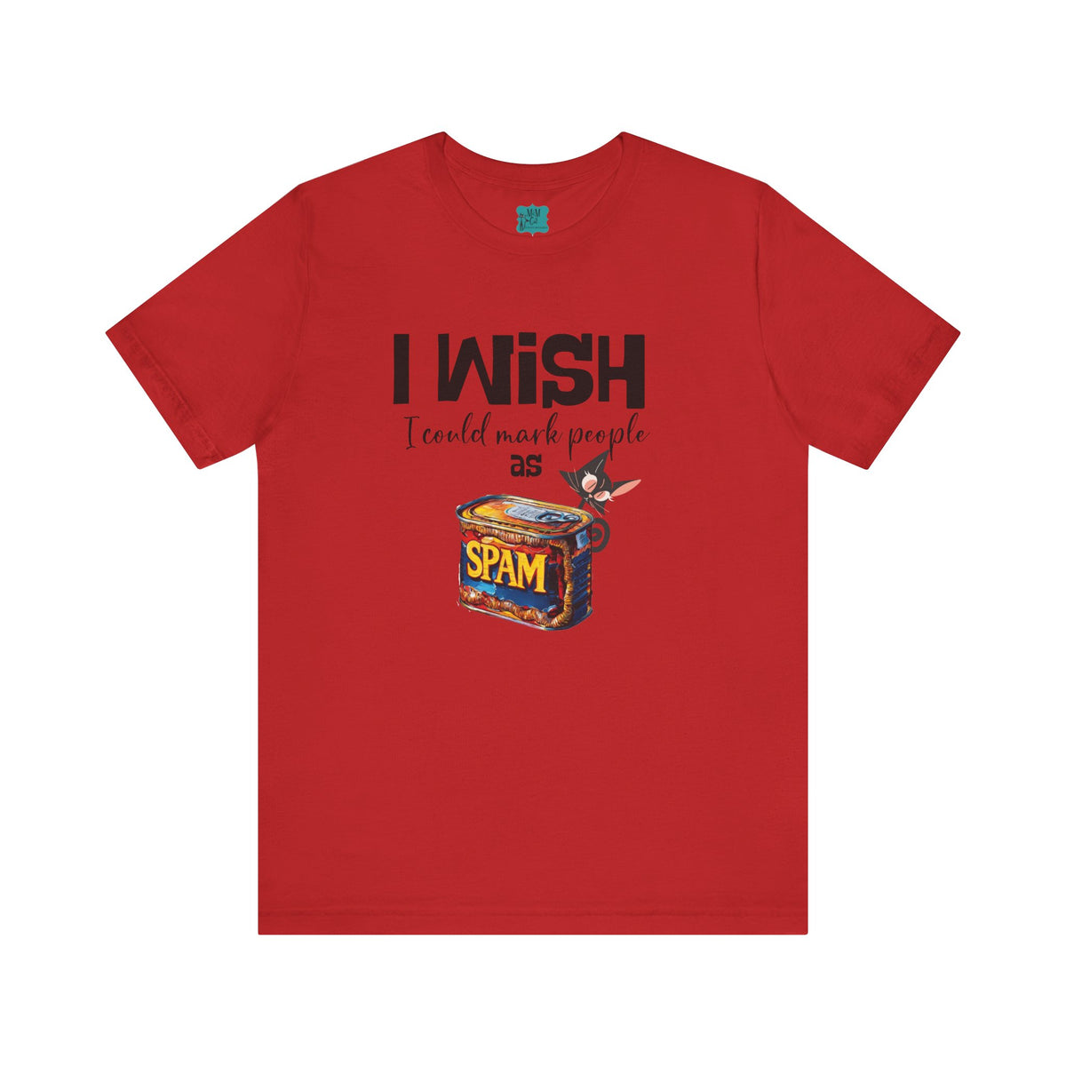 Funny Atomic Cat Mid Mod Retro Tee, I wish I could Mark People As Spam Unisex Jersey Short Sleeve Tee - Mid Century Modern Gal