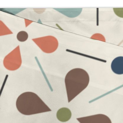 Modern Scandinavian Flower Designed Window Valance - Mid Century Modern Gal