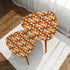 Space Orbs Mid Century Modern Nesting Tables, Orange Brown Retro Triangle Coffee Table Set of 2 - Mid Century Modern Gal