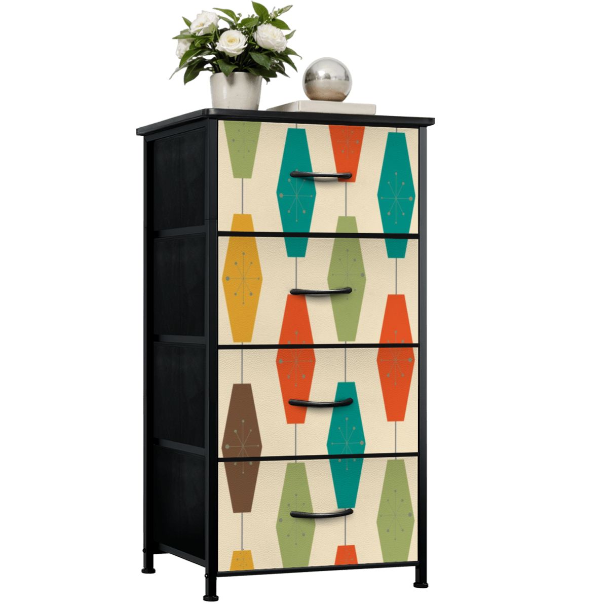 Mid Century Modern Groovy Lantern Designed 4-Drawer Dresser - Mid Century Modern Gal