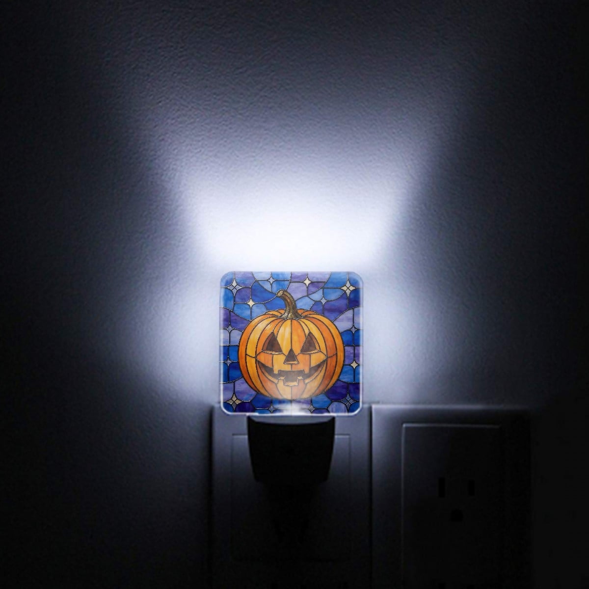 Halloween Stained Glass Style Jack-o&