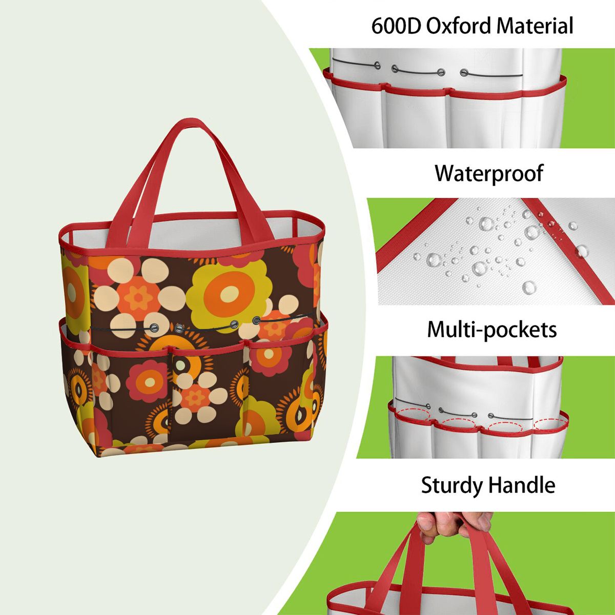 Retro Flower Power 70s Garden Tool Bag