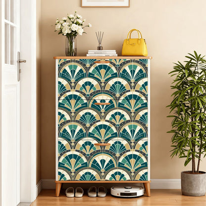 Art Deco Peacock Inspired Shoe Cabinet