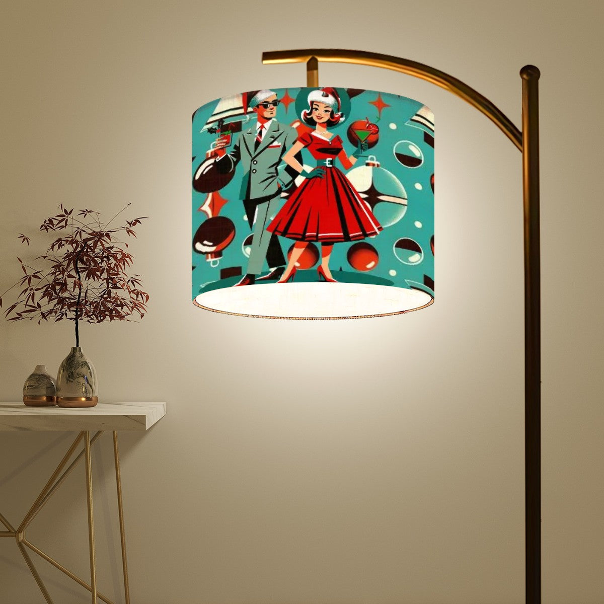 Arc Floor Lamp Shade with Ring (Made in USA) - Mid Century Modern Gal
