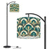 Art Deco Peacock Inspired Arc Floor Lamp - Mid Century Modern Gal