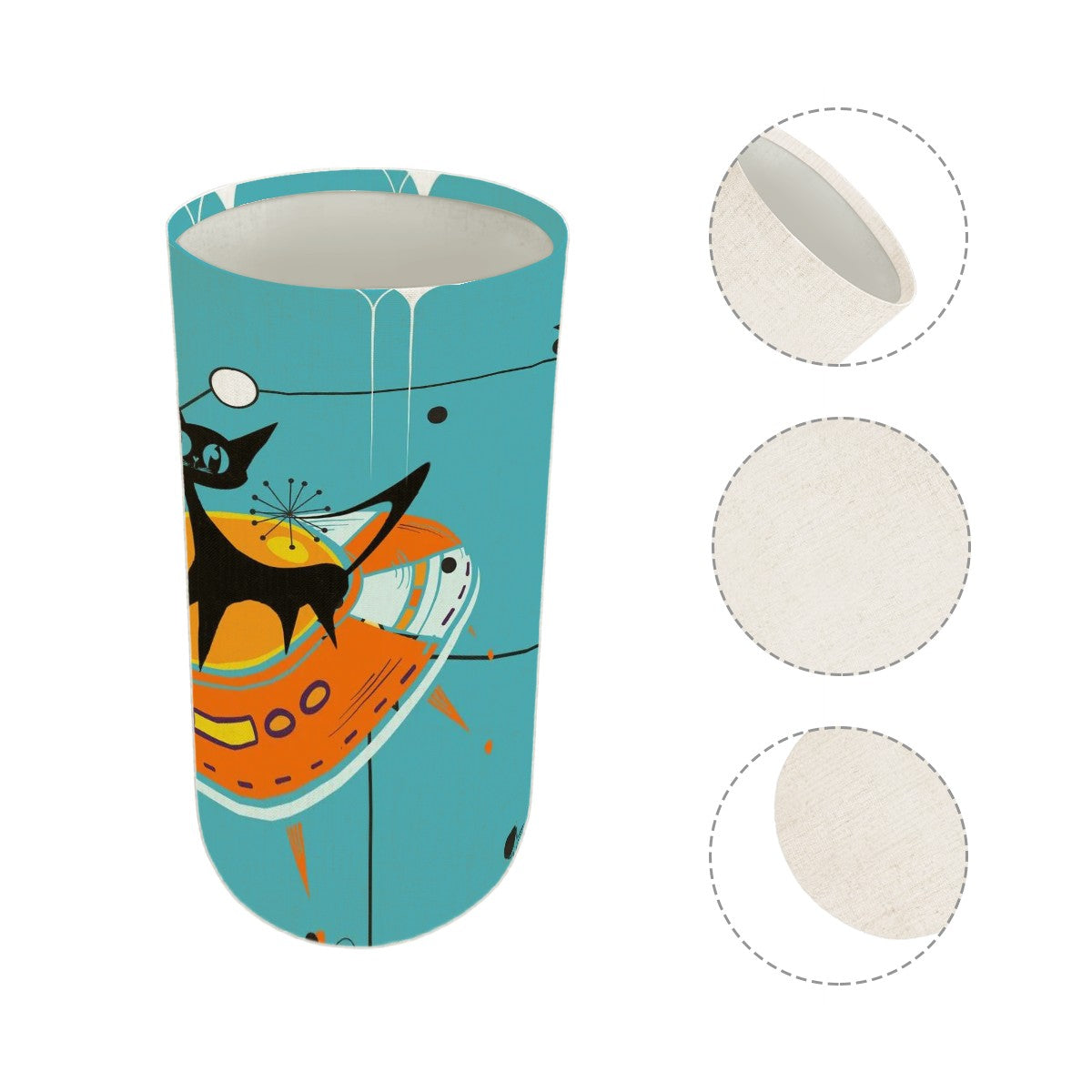 Atomic Space Cat, Kitschy Mod Lamp Shade ONLY - Mid Century Modern Gal