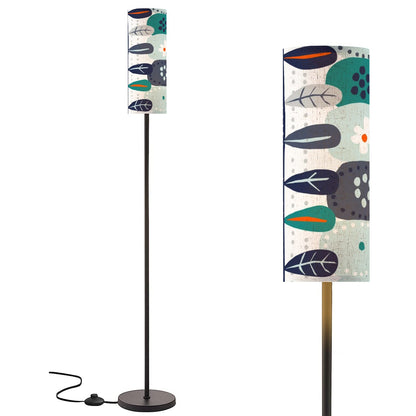 Scandinavian Flora Hygee Nordi Modern Danish Orange Blue Retro Flower Modern Floor Lamp - Mid Century Modern Gal
