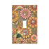 Retro Flower Power, Cute Big Eyed 70s Gal Leather Texture Switch Cover 1-Gang 1 Toggle - Mid Century Modern Gal