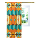 Mid Century Modern Curtain, Orange, Teal, Geometric Retro Design Single Panel - Mid Century Modern Gal