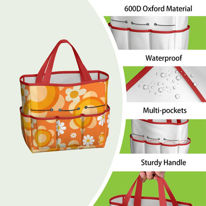 Flower Power Orange Groovy Mod Garden Tool Bag