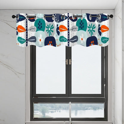 Scandinavian Modern orange Blue Modern Danish Curtain Valances - Mid Century Modern Gal