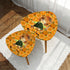 Retro 70s Vintage Big Eyed Girl, Marigolds Flower Power Nesting Tables - Mid Century Modern Gal