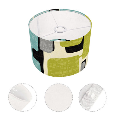 Mid Century Modern Geometric Lime Green, Aqua Gray Lamp SHADE ONLY - For Arc Floor Lamps Only - Mid Century Modern Gal