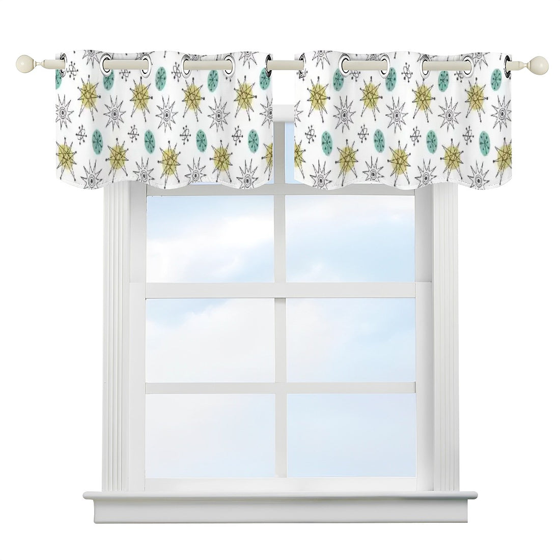 Franciscan Starburst Atomic 50s Kitschy Retro Valance Curtains - Mid Century Modern Gal