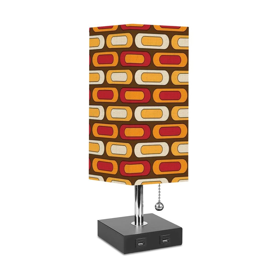 Mid Mod Geometric Retro Groovy Square Table Lamp - Mid Century Modern Gal