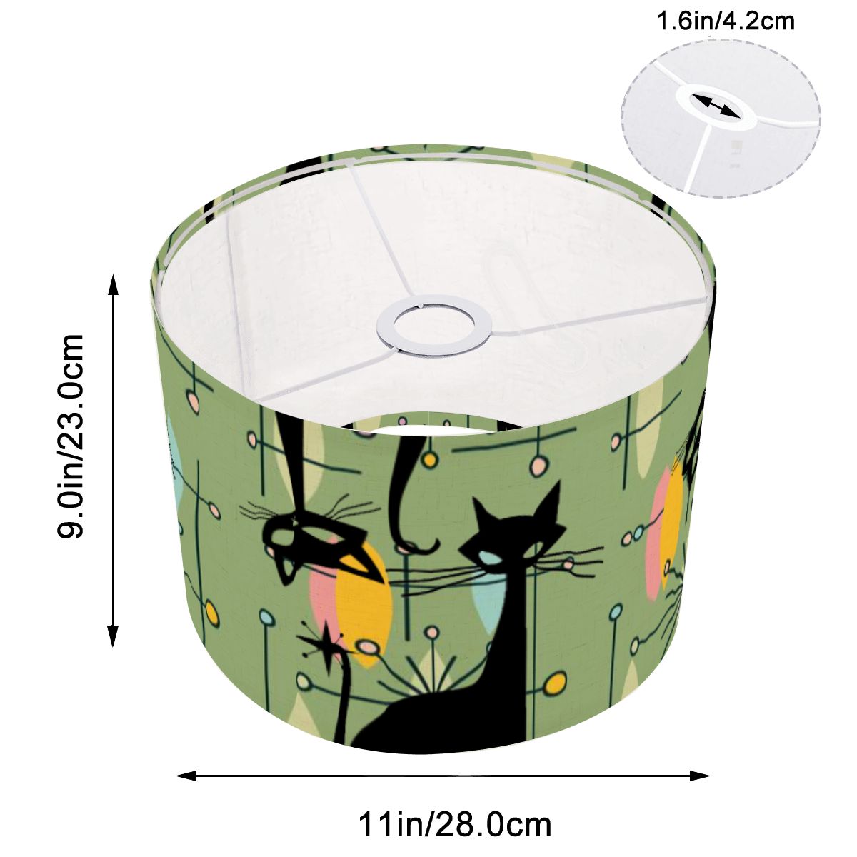 Atomic Starburst Atomic Cat Green Yellow Sputnik Designed MCM Lamp SHADE ONLY - For Arc Floor Lamps Only - Mid Century Modern Gal