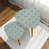 Modern Danish Scandinavian Blue, Green White MCM Nesting Tables - Mid Century Modern Gal