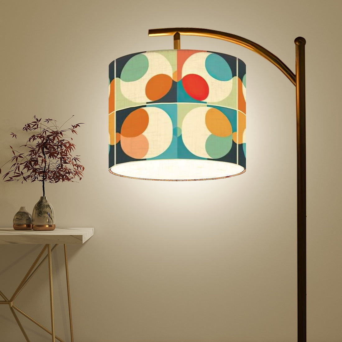 Mid Century Modern Geometric Space Orbs Funky Fun Arc Floor Lamp - Mid Century Modern Gal