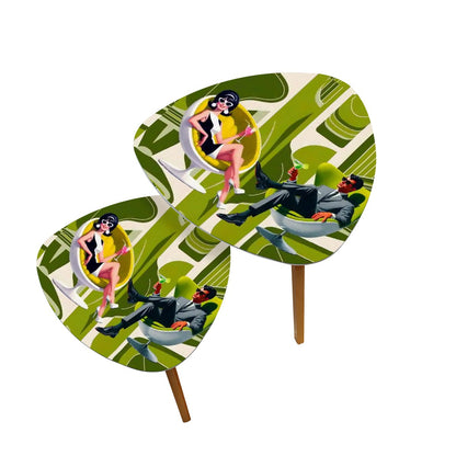 Mid Century Modern Groovy Mod Couple Cocktail Tables, Retro Nesting Tables - Mid Century Modern Gal