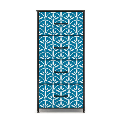 Mid Century Modern Stylish Art Deco Teal and White MCM 4-Drawer Dresser - Mid Century Modern Gal