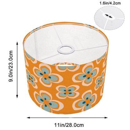 Mid Century Modern Scandinavian Modern Danish Orange, Blue Floral MCM Lamp SHADE ONLY - For Arc Floor Lamps Only - Mid Century Modern Gal