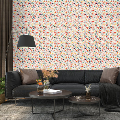 Terrazzo Textured Pattern Peel And Stick Wallpaper, Multicolor Funky Fun Wall Murals