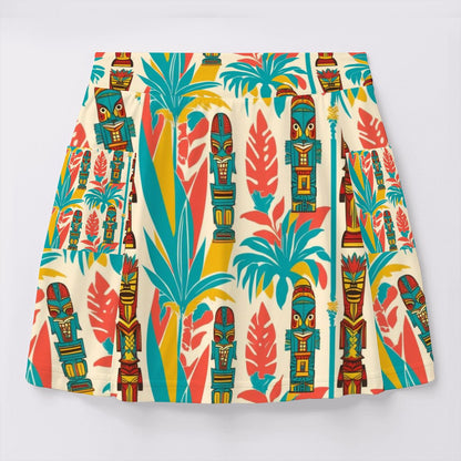Retro Tiki Design Mid Mod Teal, Coral Yellow MCM Designed Women&