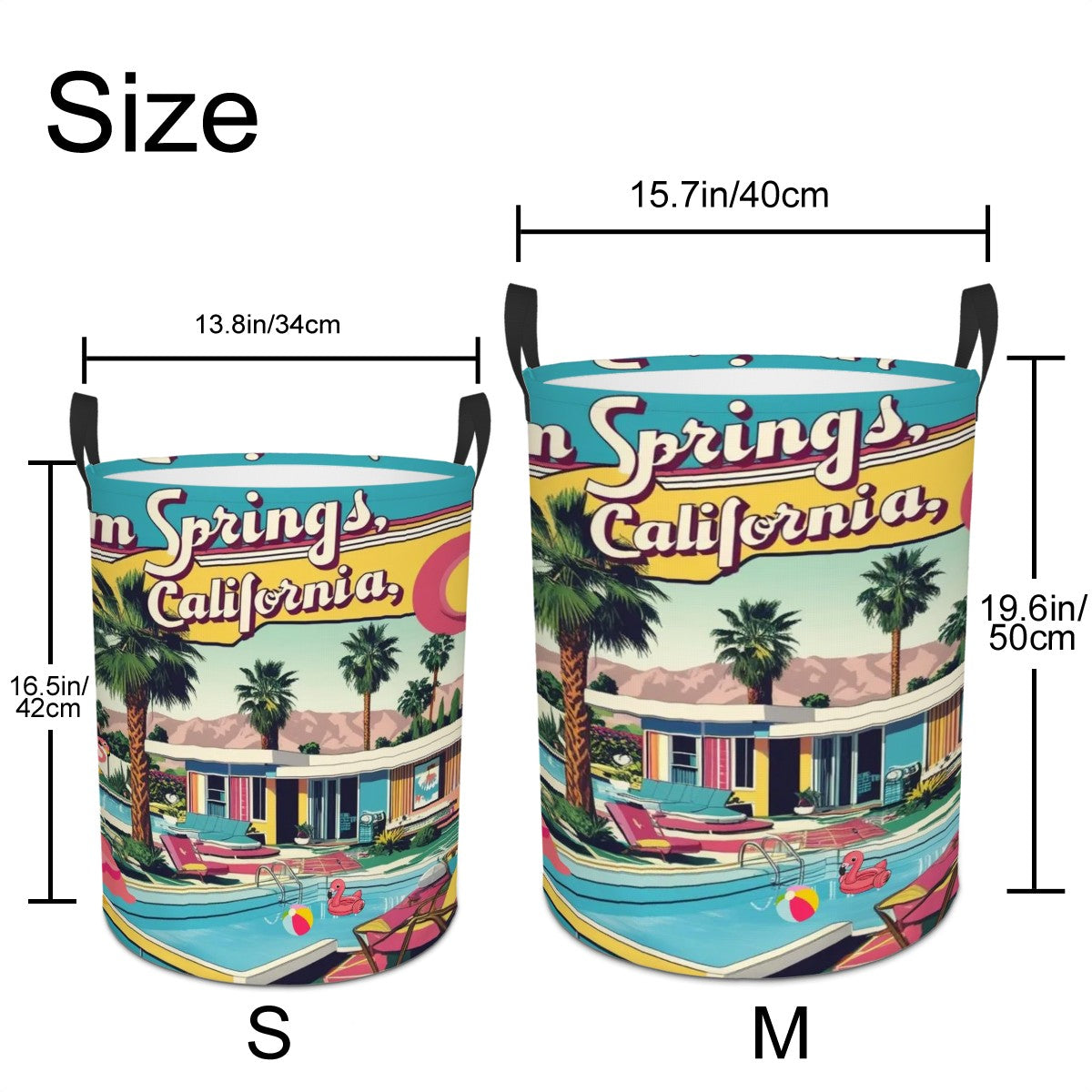Mid Century Modern Flamingo Palm Springs California Laundry Basket - Mid Century Modern Gal