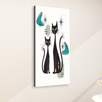 Atomic Kitschy Cats Boomerang Starburst MCM Wall Art - Mid Century Modern Gal