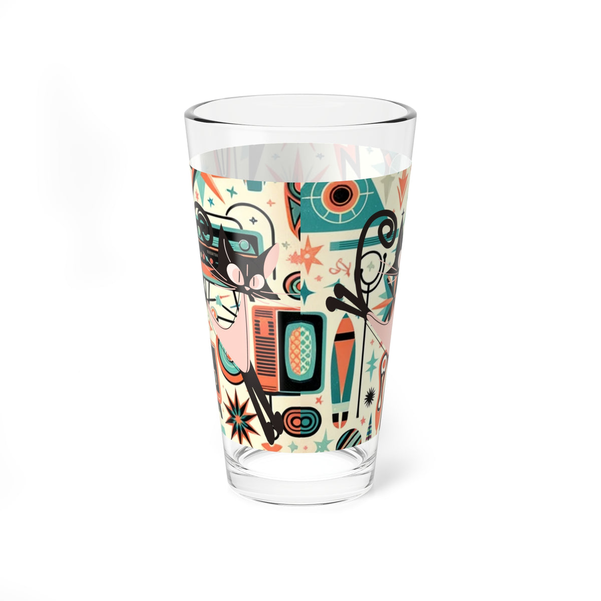 Atomic Space Kittie, Mid Century Modern Barware, 50s Style Drinkware - Mid Century Modern Gal
