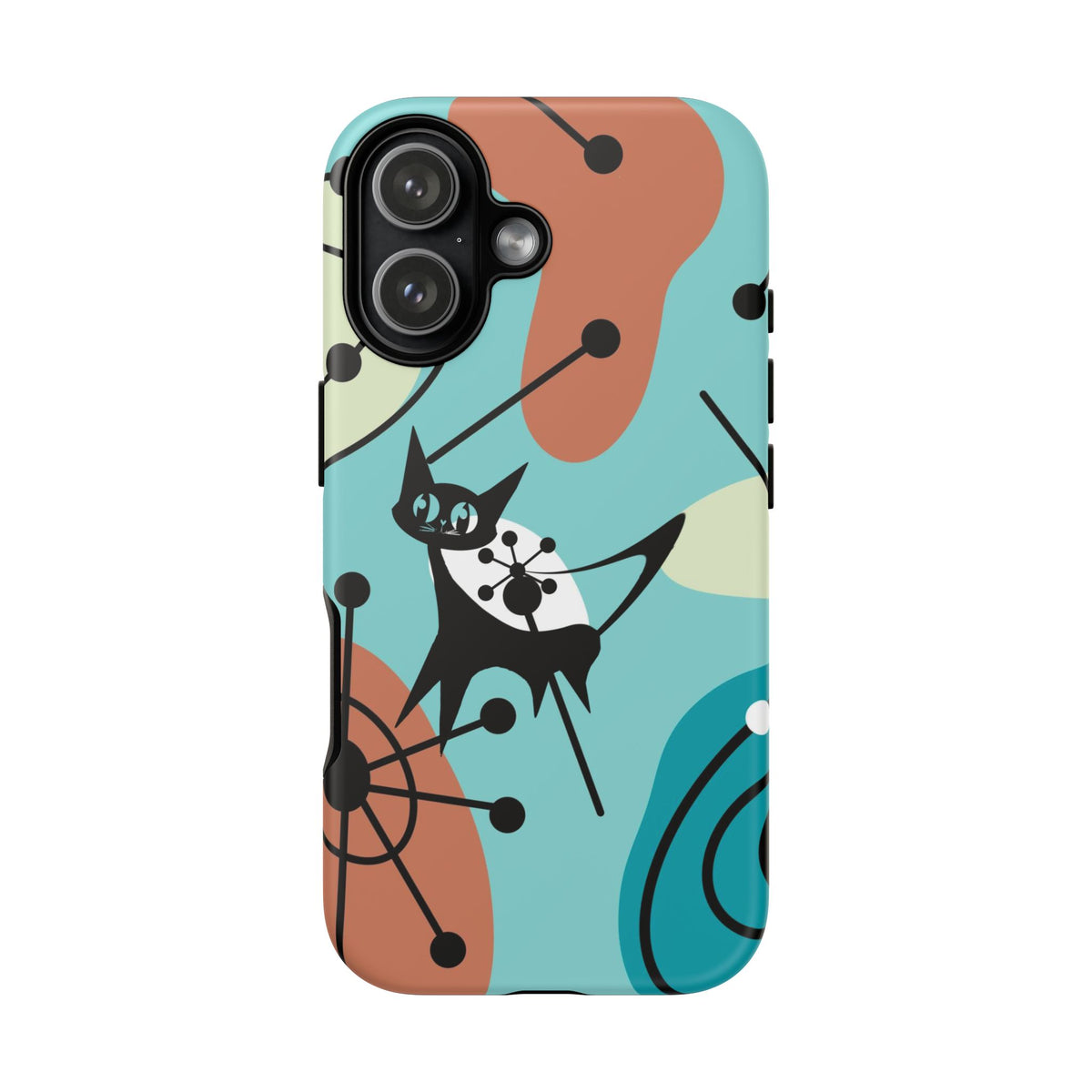 Atomic Kittie, Mid Century Modern Geometric Amoeba Retro Smart PhoneTough Phone