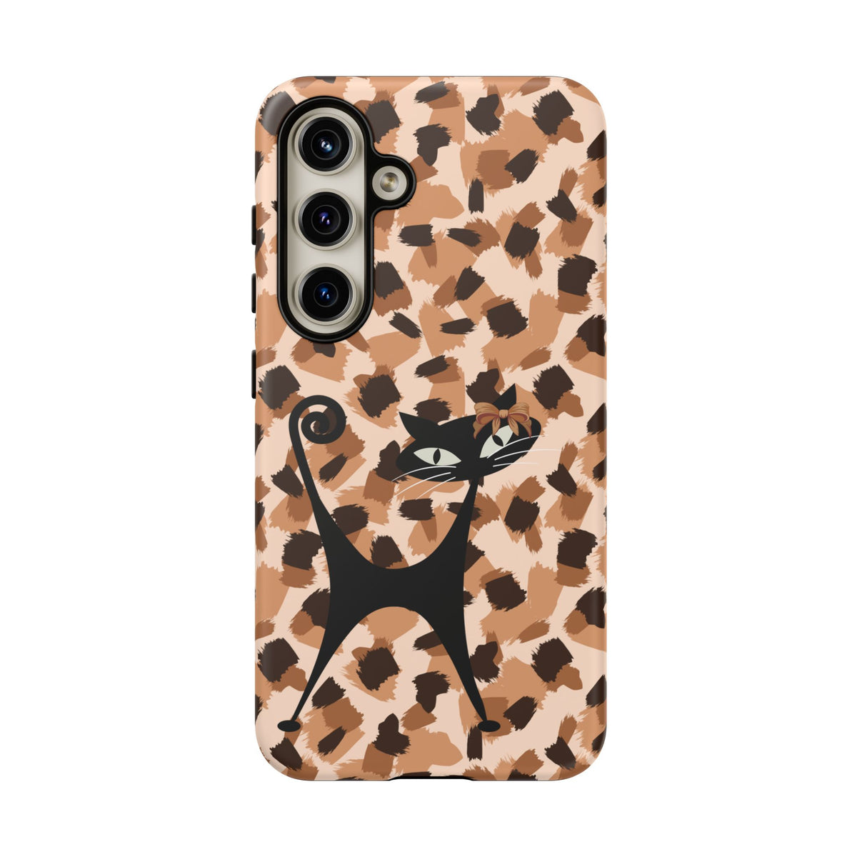 Mid Century Modern Atomic Cat, Animal Print Kitschy Trendy Smart Phone Tough Cases